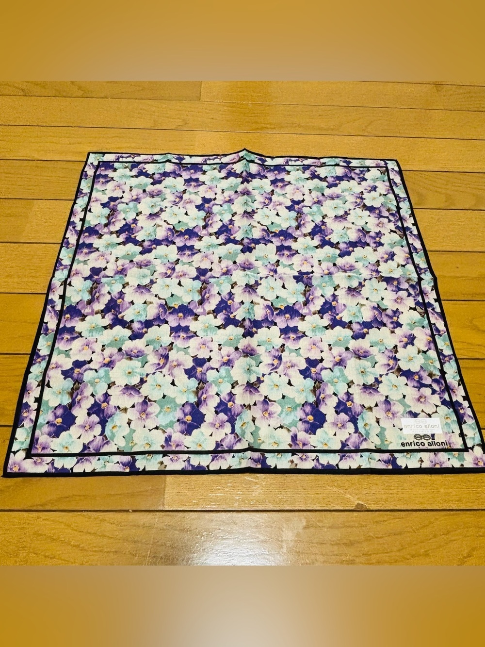 Enrico Alloni Floral 100% Cotton Multicolor Handkerchief/Bandana/Scarf 45cm/18”